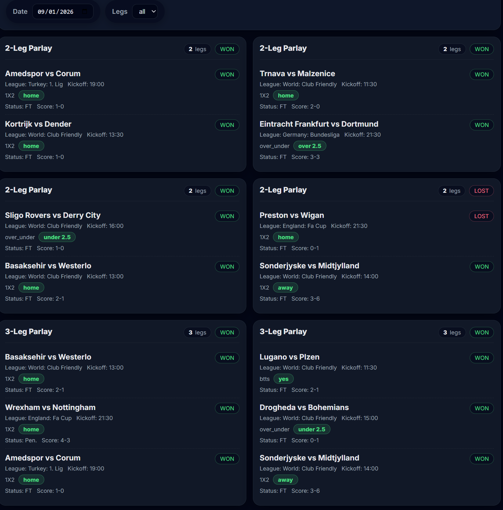 AI Parlays Feature